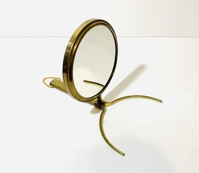 Vintage MCM Adjustable Double Sided Multi Position Gold Tone Vanity Mirror