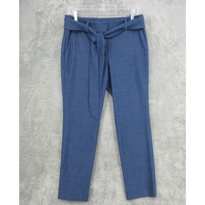 LOFT Pants Womens 6 Marisa Fit Belted Straight Leg Trousers Business Career Blue