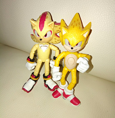 sonic the hedgehog  sonic & super shadow figuren set leuchtet im dunkeln