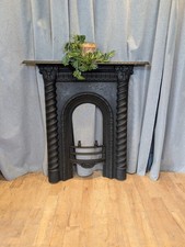 Antique Early Victorian cast iron fireplace - Fire surround - Flat 2 Wall