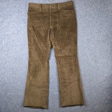 Vintage Levi's Sta-Prest Slacks Young Men 34x30 Brown Corduroy Pants Flare 70s