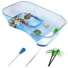 PINVNBY Plastic Turtle Tank Reptile Habitat Pet Terrariums Turtles Tank Aquar