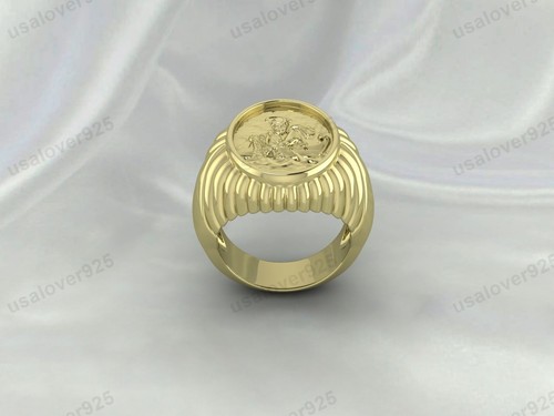 Anillo de sello único de diseño de pescadores para hombre, joyería de latón amarillo de alta calidad - Imagen 2 de 24