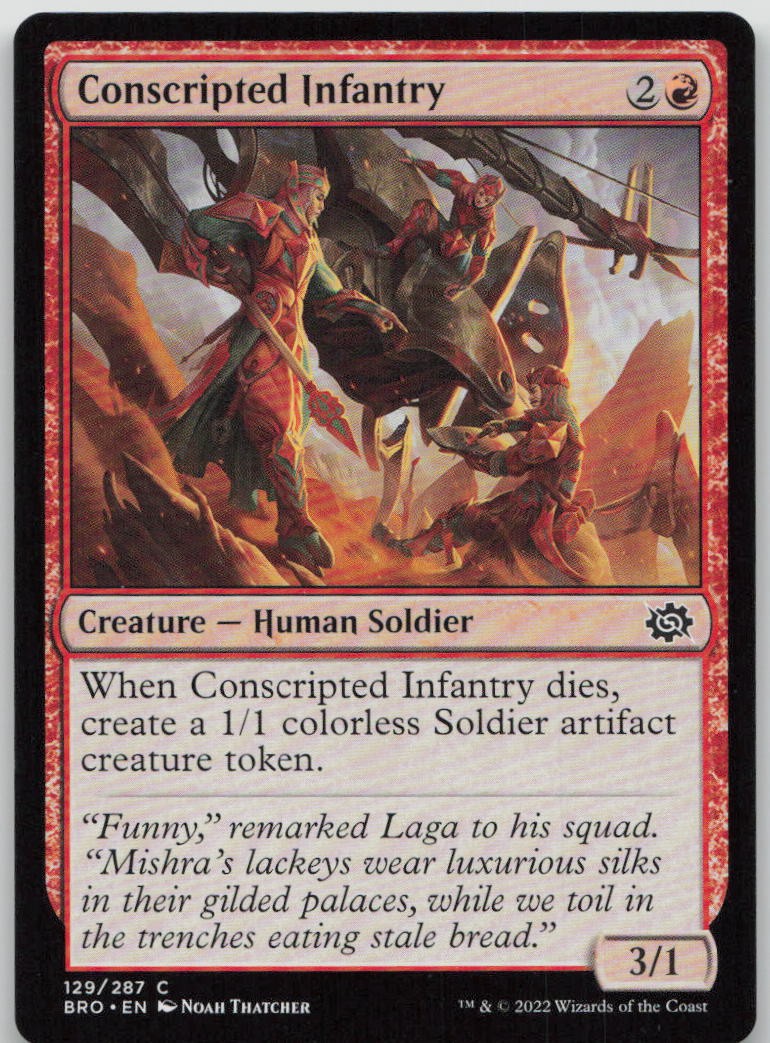 Conscripted Infantry #129 Common The Brothers' War Magic: The Gathering MP