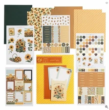 Archer & Olive Kit Club Sunflower Field Journal Planner Set Stickers Washi