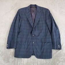 Vintage Brooks Brothers Blazer Sport Coat in Blue Plaid Men 42R Made in USA