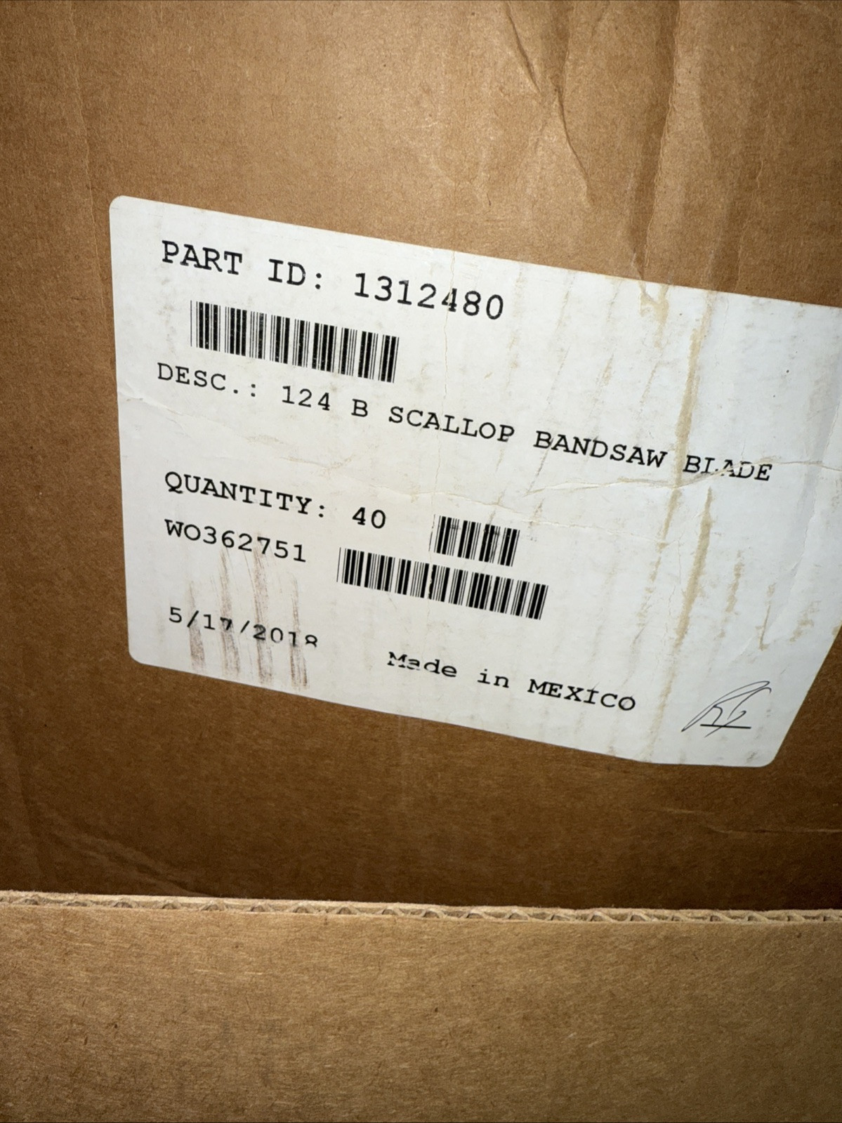 Kasco Meat Band Saw Blade - Scallop Edge - 124 in. x 5/8 in. x .022 in Lot 40