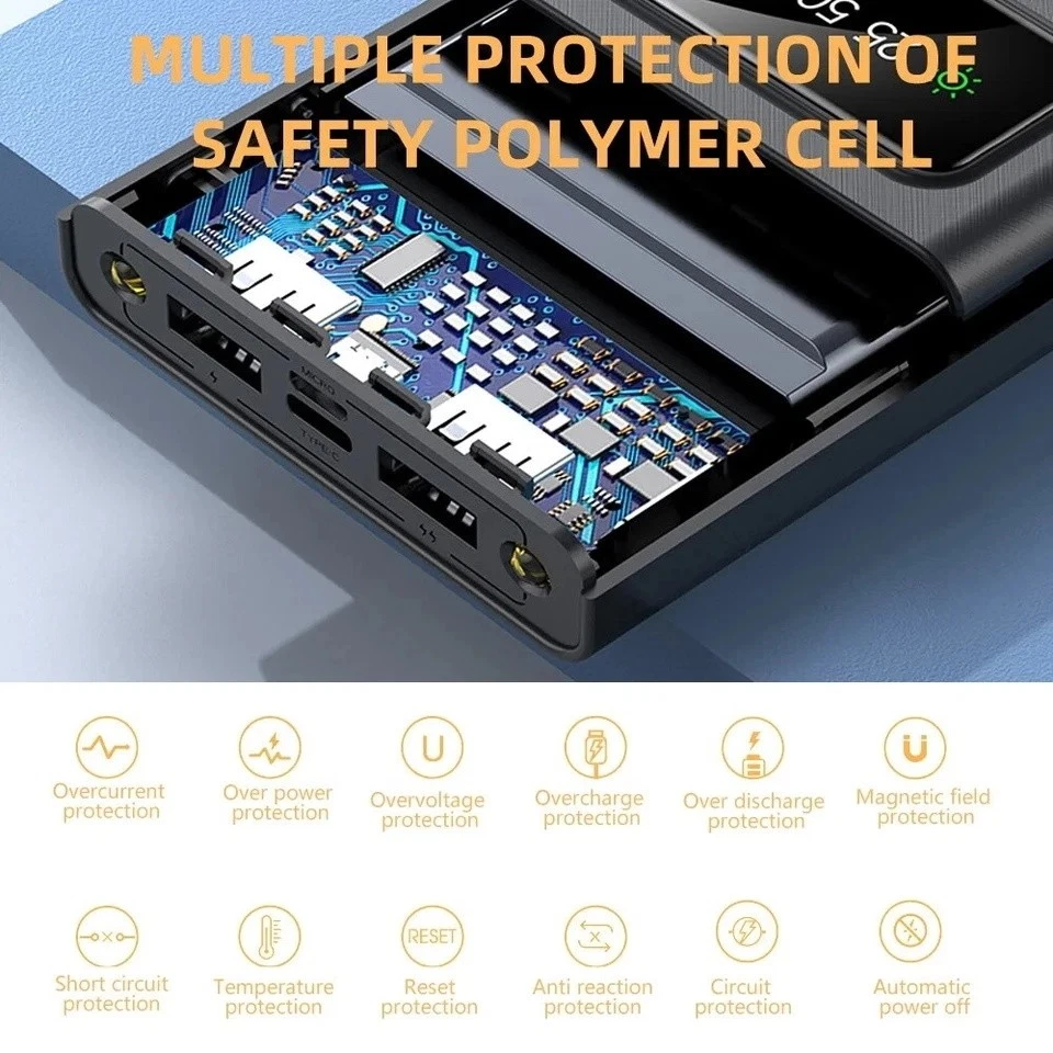 Зарядное устройство портативное 2025 Super 40000000 мАч 4 USB банк солнечной энергии для сотового телефона - Изображение 4 из 4