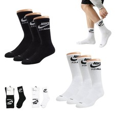 NIKE AIR MAX SOCKS 3 PAIRS PACK-LIGHTWEIGHT CREW MENS SPORTS UK 5-8 M TO 9-11 L