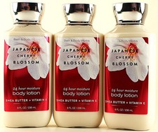 QTY 3 - Bath  Body Works JAPANESE CHERRY BLOSSOM Body Lotion Cream 8oz