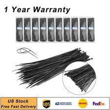 1000 PCS 12" Network Cable Cord Wire BLACK Tie Strap 40 Lbs Zip Nylon US wi
