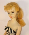 Vintage #3 Ponytail Barbie #850 doll 1960 +B/W swimsuit and black OT JAPAN heels