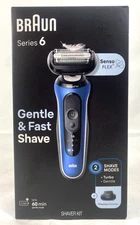 Braun Series 6 Senso Flex Wet/Dry Electric Shaver Kit 6120s 60min Battery - NEW