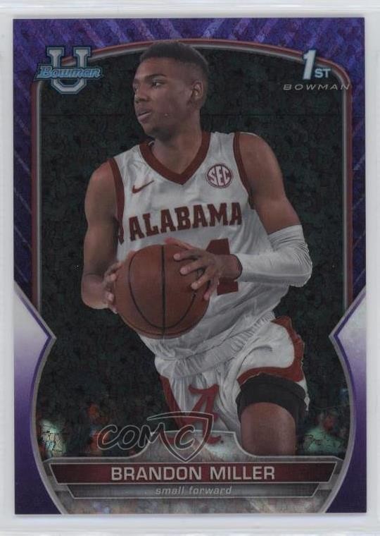 2022 Bowman U Chrome Purple Mini-Diamond Refractor /399 Brandon Miller #80 0v2h