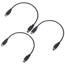 3Pcs PS/2 Mouse and Keyboard Cable 6P 0.98 Feet Male to Male, Black