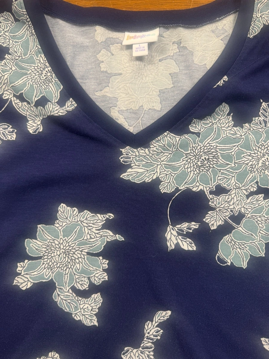 T-shirt LuLaRoe Perfect Tee – Taille XS – Motif Fleurs Et Feuilles – Neuf étiqueté