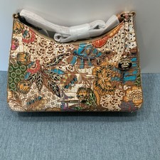 BRAHMIN ESME LEATHER SHOULDER BAG Marketplace Melbourne multi floral Print NWT