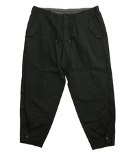YOHJI YAMAMOTO REGULATION men's cotton straight pants black size 2 Solid USED