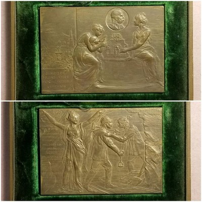 Franz Xaver PAWLIK Signed Bronze Plaque-Emporer Franz Joseph Double Sided
