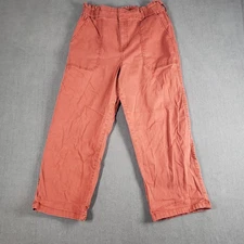 Time and Tru Pants Womens Size 14 Paperbag Waist Straight Burnt Orange