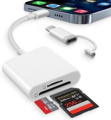 SD Kartenleser USB C Lightning für iPhone, Apple MFi Certified, SD Card Reader