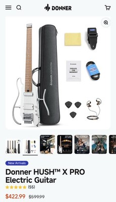 Donner White Electric Guitar EC7029