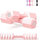 12 lbs Pair Adjustable Dumbbells Set 4 in 1 Hand Weights Set for Women Men 