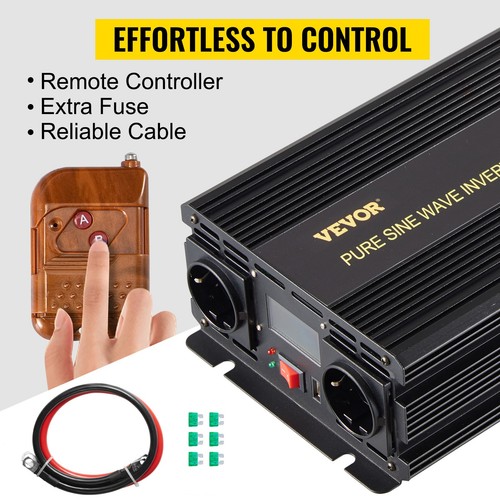 VEVOR Inverter a onda sinusoidale pura 2500W DC LCD Car Inverter - Imagen 10 de 12