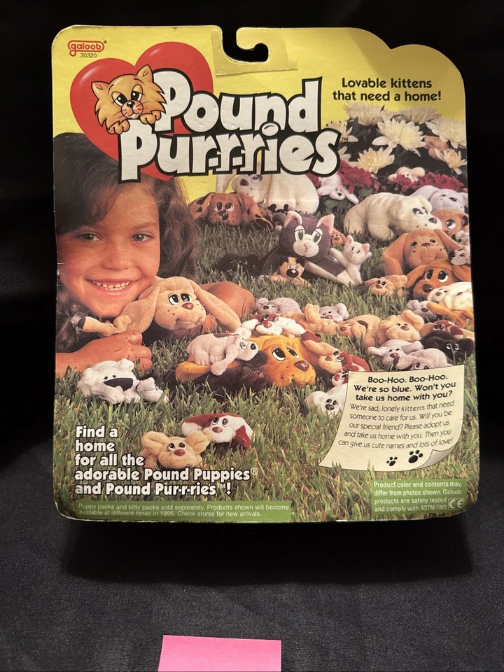 1995 GALOOB ФУНТ PURRIES 5 МИНИ ПЛЮШЕВЫЙ! ЭКСКЛЮЗИВНЫЙ CALICO KITTY! Новый из старых запасов! Новый в коробке! C36 - Изображение 4 из 4