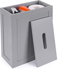 Bathroom Slimline Shaker Unit Toilet Cleaning Product Storage Box Cabinet W Lid
