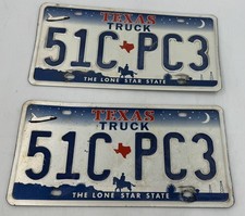 Pair Expired Used Texas Truck LONE STAR STATE License Plate #51C PC3 - Free Ship