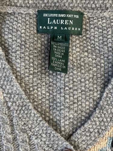 Ralph Lauren Patchwork Horseshoe Duck Hunting Sweater Vest Size M - Picture 3 of 9