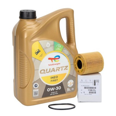 5L 5 Liter TOTAL QUARTZ INEO FIRST 0W-30 + ORIGINAL PSA Ölfilter 1109.CL
