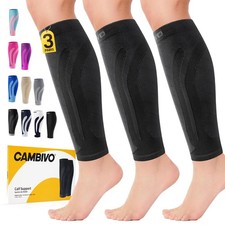 3 Pairs Calf Compression Sleeve for Women and Men,Leg Brace for Running, Cycl...