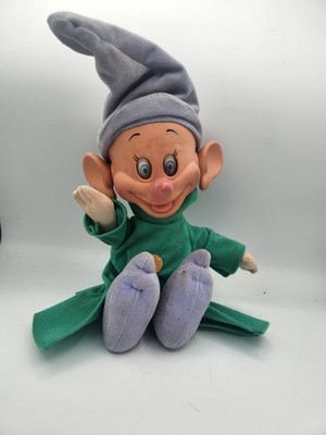 Walt Disney Snow White Dopey Dwarf Doll 1993 Mattel Wiggle Ear Plush Toy VTG