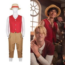 One Piece Luffy Costume Adult Straw Hat Season 2 Halloween Cosplay