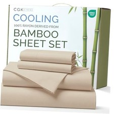 100 Rayon Derived From Bamboo - Bamboo Sheets Size - Cooling Queen 05 - Wheat