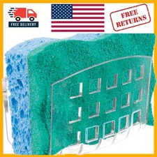 Clear Suction Cup Sponge Holder for Kitchen Sinks - Efficient Bathroom Organizer