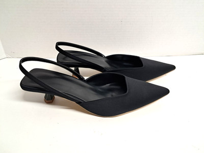 Women*s Black Slingback Pointed Toe Kitten Heels Size US 8 Fabric China