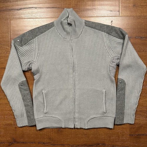Neil Barrett, Neil Barrett 96 Hours X Puma Ribbed Sweater Womens L Gray Wool Blend Designer