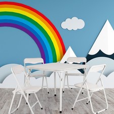 5 Piece Folding Table  Chairs Set Activity Table and Chairs Set for Dining Room