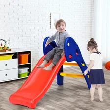 2-Step Folding Plastic Kids Slide – Portable Indoor/Outdoor Climber, 3–6 yrs