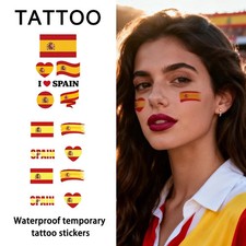 2026 FIFA World Cup Spain Flags Temporary Tattoo Face Body Stickers Soccer Fan