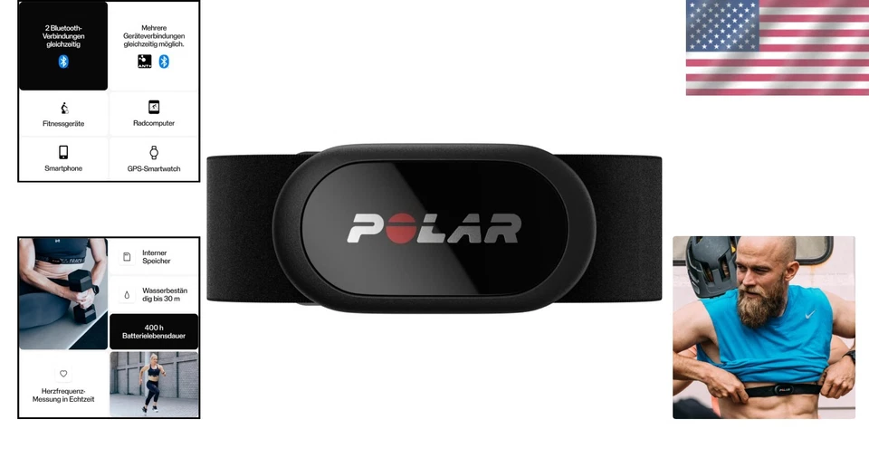 Wasserdichter Herzfrequenzmesser Brustgurt - Bluetooth & ANT+ - Bild 2 von 4