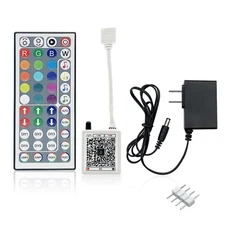 44 Key RGB LED Strip Lights IR Remote Control, Remote Receiver RGB LED Light ...