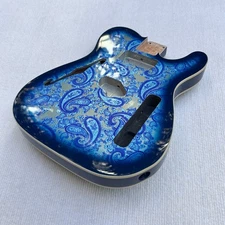 Guitar body Telecaster Thinline Paisley blue HS Semi hollow alder 4.12 LBS