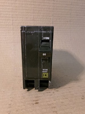 NEW Square D QO280 2 Pole 80 Amp 120V Circuit Breaker Yellow FLAW #168