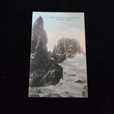 1909 Vintage Postcard Finger rock Cape Foul Weather Newport Oregon 