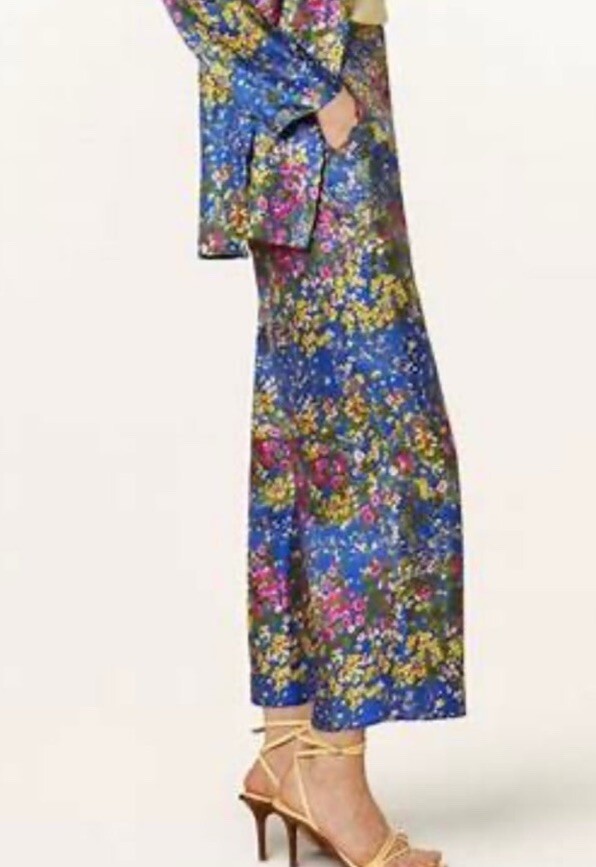 パンツ MAX MARA PRINTED SATIN OPEROSO PANT Max Mara Studios Operoso Silk Trouser Floral Pants Size 8
