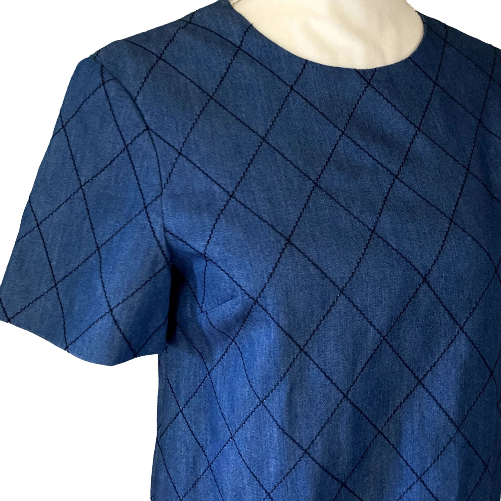 Abito a tubino trapuntato Kate Spade Chambray Blu Taglia 4